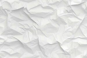 Crumpled white paper texture AI Generative photo