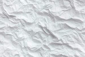 Crumpled white paper texture AI Generative photo