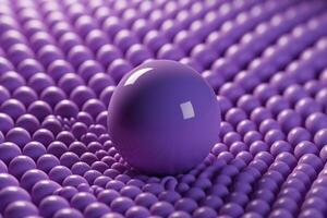 Abstract 3d background of purple glossy balls.AI Generated photo