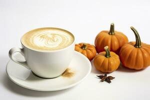 Pumpkin latte with whipped cream.AI Generated photo