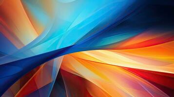 Abstract background with smooth lines in blue, orange and yellow colors.AI generated photo