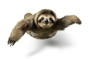 Cute sloth isolated on white background.AI Generated photo