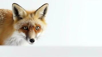 Red fox isolated on white background with copy space for your text.AI Generated photo