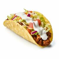 A delicious taco in isolated white background AI Generative photo