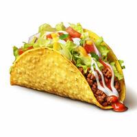 A delicious taco in isolated white background AI Generative photo