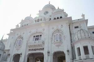 View of details of architecture inside Golden Temple Harmandir Sahib in Amritsar, Punjab, India, Famous indian sikh landmark, Golden Temple, the main sanctuary of Sikhs in Amritsar, India photo