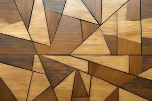 Wooden wall of triangles as a background. 3D illustration. A striking abstract geometric pattern composed of intersecting lines, AI Generated photo