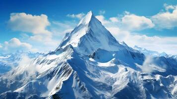 un prístino nieve cubierto montaña pico ai generativo foto