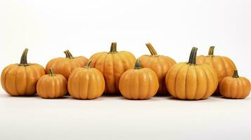 Pumpkins isolated on white background. Halloween and Thanksgiving concept.AI Generated photo