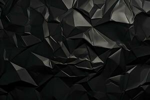 Black crumpled paper background.AI Generated photo