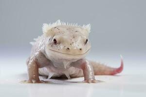 Cute axolotl on a white background.AI Generated photo