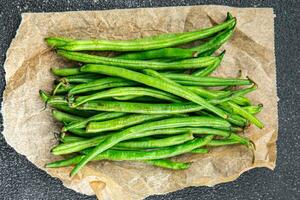 green bean raw bean pod healthy eating cooking meal food snack on the table copy space food background rustic top view photo