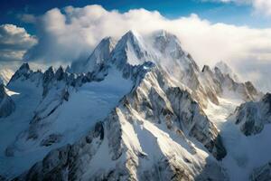 a mountain with snow - AI Generative photo