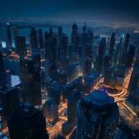 Dazzling Night-scape - Generated using AI Technology photo