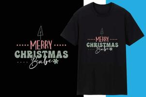 alegre Navidad bebé tipografía t camisa diseño vector