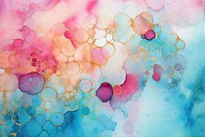 Abstract watercolor background. Hand-painted background. Colorful texture. abstract background created by a mixture of dot painting and alcohol ink, AI Generated photo