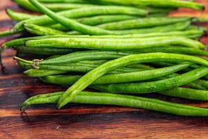 green bean fresh raw bean pod healthy eating cooking meal food snack on the table copy space food background rustic top view photo