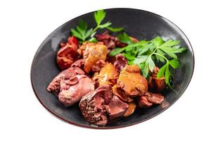 chicken liver confit snack meal chicken offal eating appetizer food on the table copy space food photo