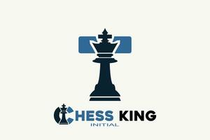 Vector initials letter T with chess king creative geometric modern logo design.