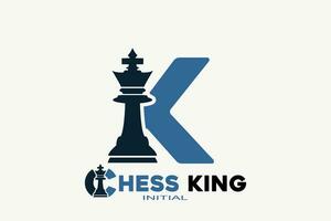 Vector initials letter K with chess king creative geometric modern logo design.