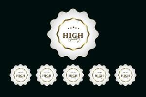 Set of Six buttons premium frame with gold border decoration on dark background and glitter light effect element. on dark luxury button style vector