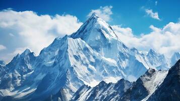 A pristine snow covered mountain peak AI Generative photo