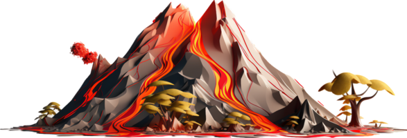 Volcanic png with AI generated.