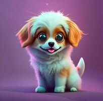 3D cute cartoon character of a fluffy photo