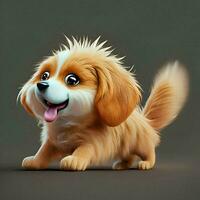 3D cute cartoon character of a fluffy photo