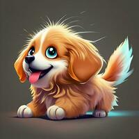 3D cute cartoon character of a fluffy photo