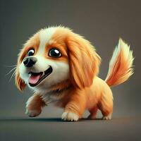 3D cute cartoon character of a fluffy photo