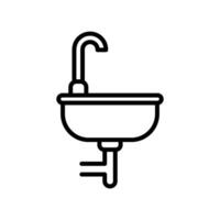 lavabo vector icono en línea estilo