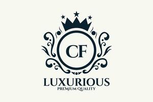 Initial  Letter CF Royal Luxury Logo template in vector art for luxurious branding  vector illustration.