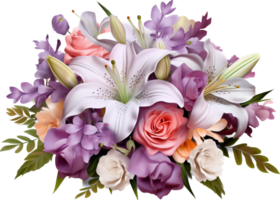 Bouquet png with AI generated.