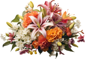 Bouquet png with AI generated.