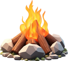 Campfire png with AI generated.