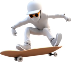 Skateboarding png with AI generated.