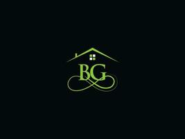 Minimalist Bg Building Logo Icon, Colorful BG Luxury Real Estate Logo Icon Vector