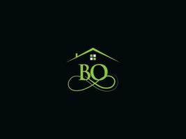 Minimalist Bo Building Logo Icon, Colorful BO Luxury Real Estate Logo Icon Vector