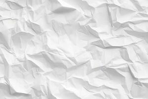 Crumpled white paper texture AI Generative photo