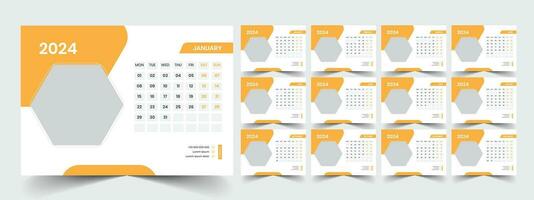 escritorio calendario 2024 modelo diseño, oficina calendario 2024 vector