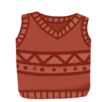 une chandail gilet avec une modèle sur le de face png