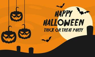 happy halloween trick or treat party  background vector illustration.