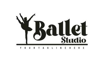 ballet logo modelo vector ilustración, bailarina logo diseño