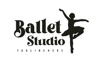 ballet logo template vector illustration, ballerina logo design