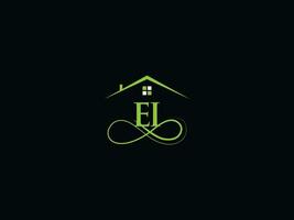 Minimalist Ei Real Estate Luxury Logo, Modern EI Logo Icon Design For Home vector