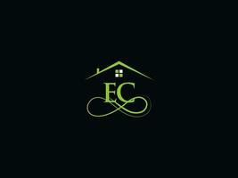 Minimalist Ec Real Estate Luxury Logo, Modern EC Logo Icon Design For Home vector