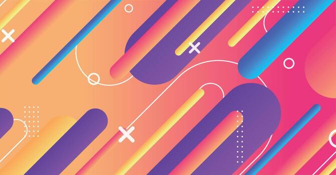 Abstract minimal geometric shape background with gradient vector