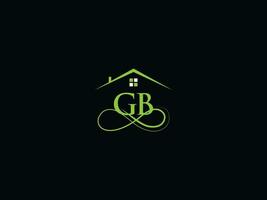 creativo gb real inmuebles logo, inicial gb logo letra icono vector para edificio