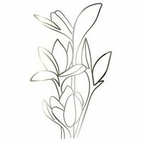 Flowers with leaves drawing gradient decoration design photo